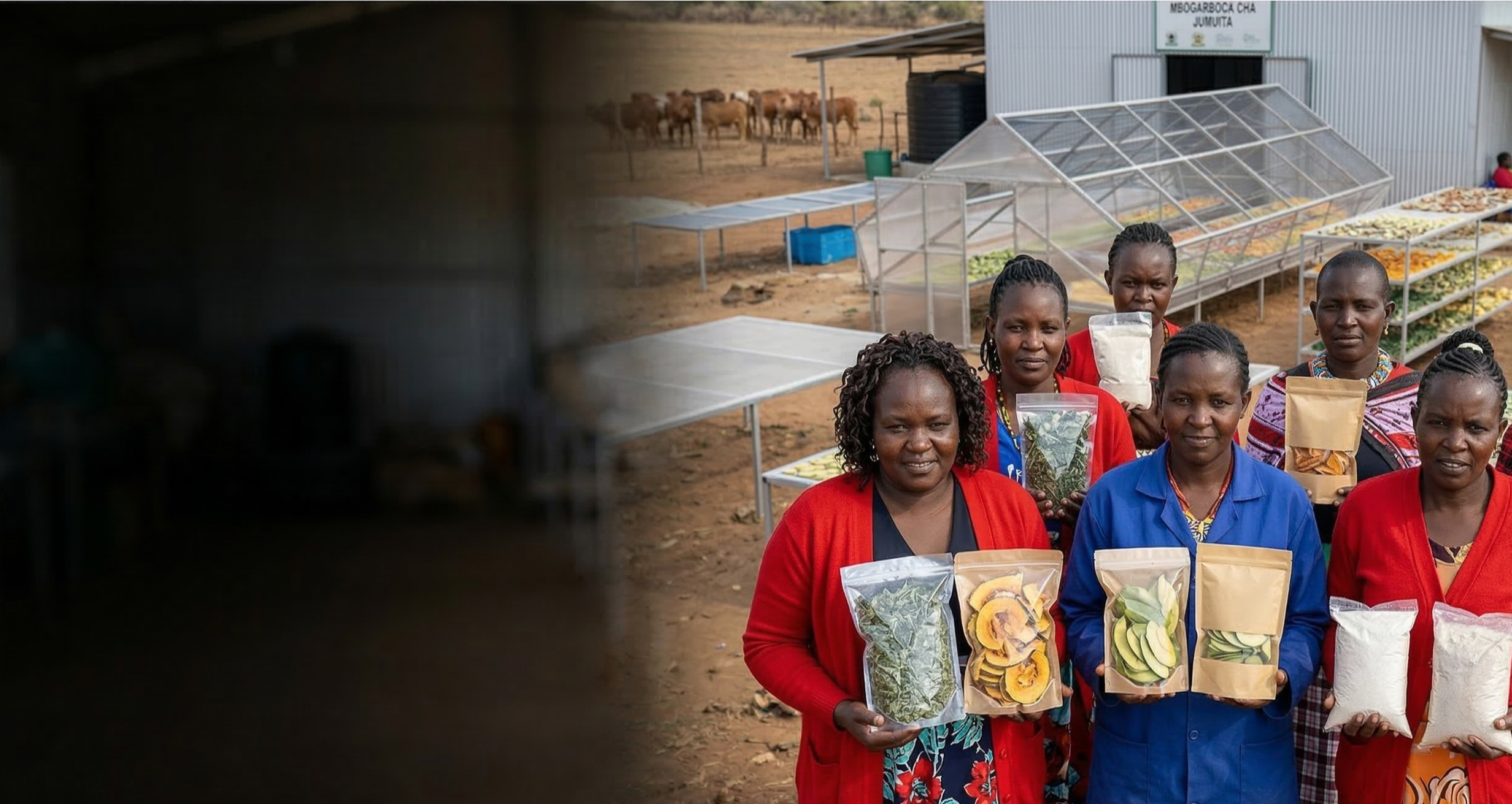 African women working together in a lush green agricultural setting